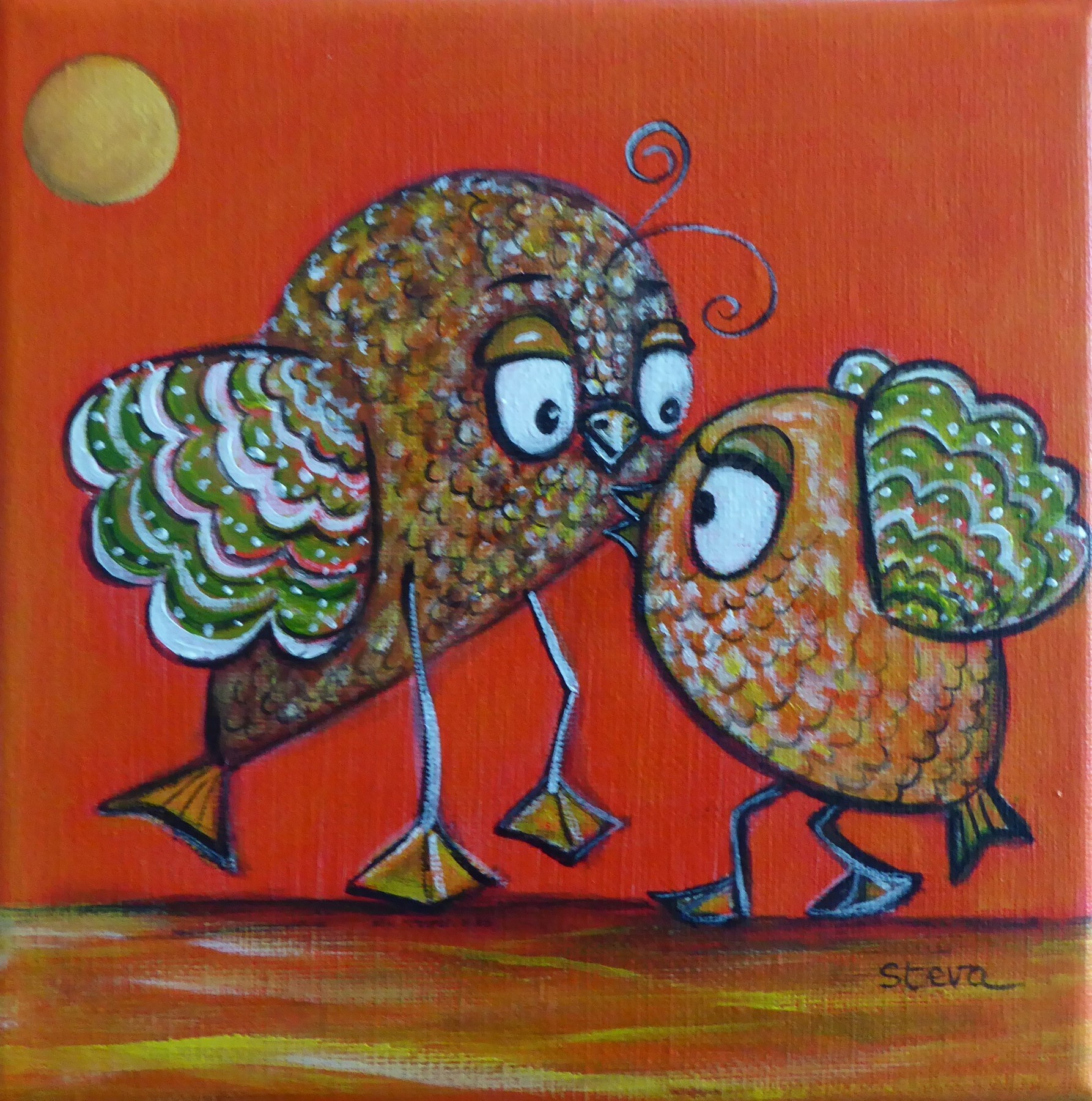 Confidences pere fille 20x20 cm 1