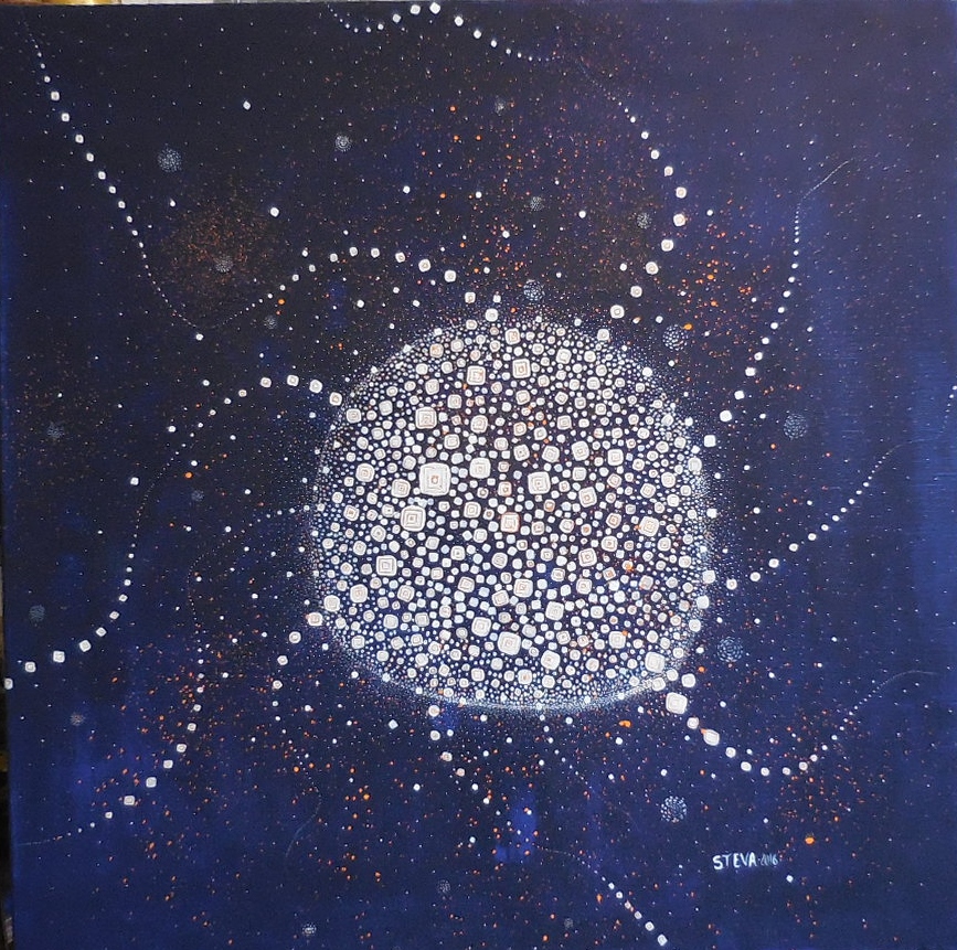 Cosmos I, acrylique sur toile 80x80 cm, 2016, 950 euros