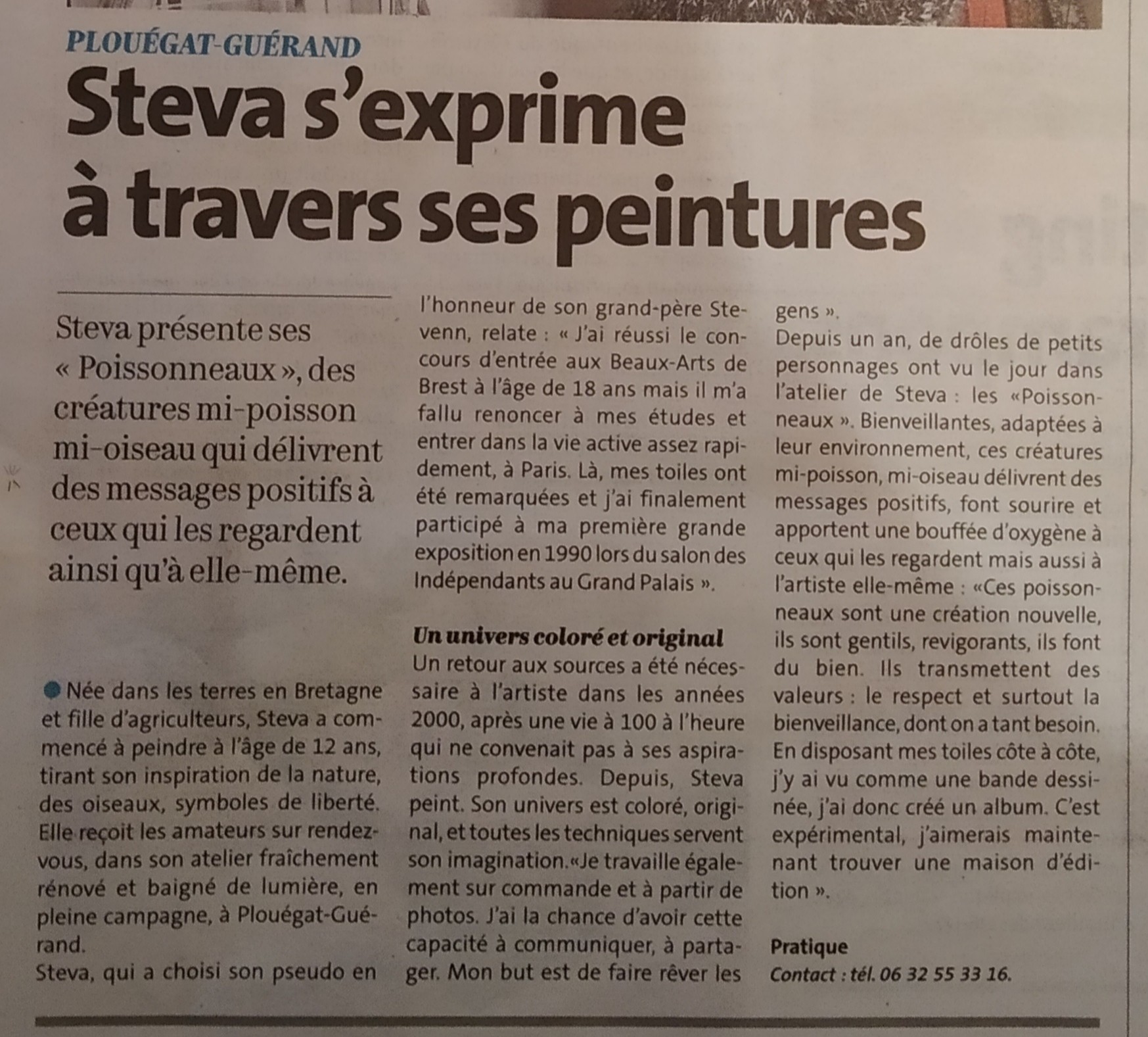 Article Stéphanie Pépé pour le télégramme