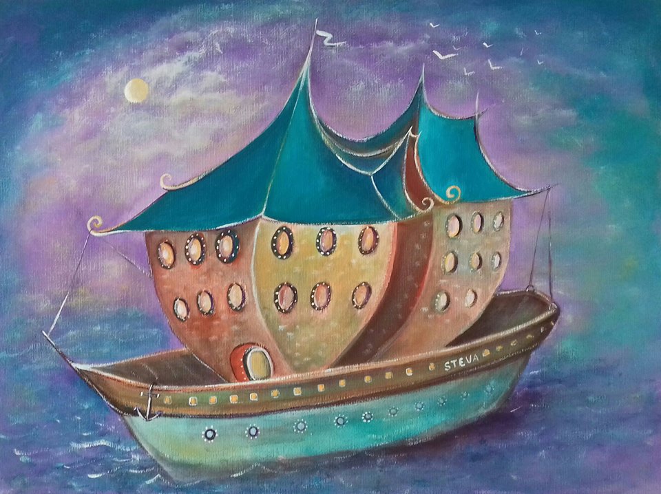 L'improbable croisière avril 2019 30x40 cm. Vendue