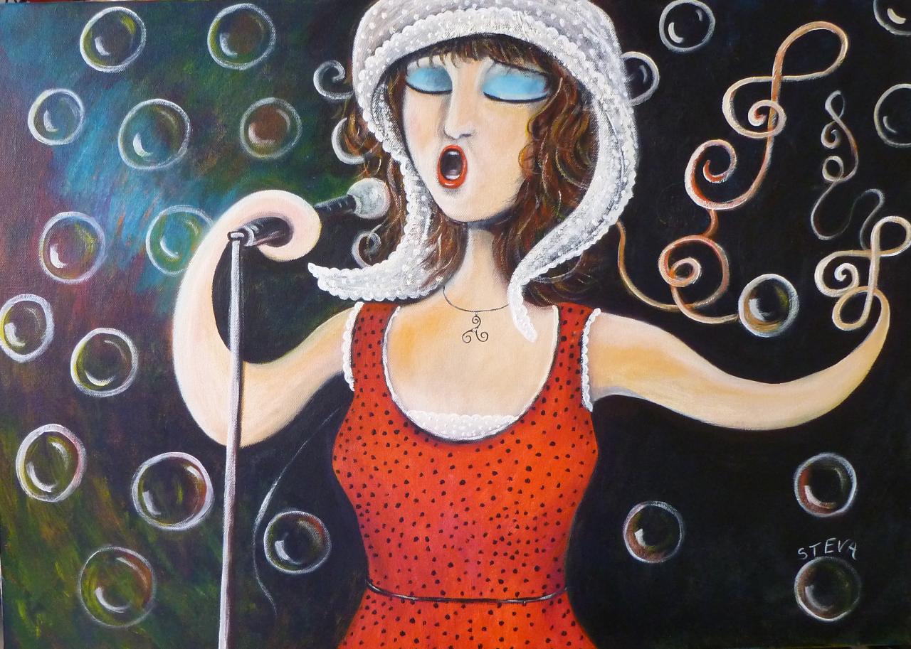 La cantatrice avril 2014- acrylique 2011, CP