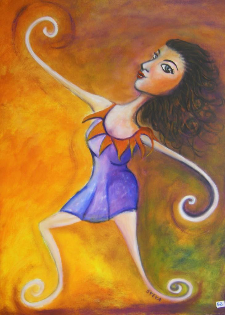 La danseuse contorsionniste, acrylique 2010, vendu