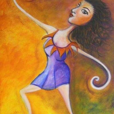 La danseuse contorsionniste, acrylique 2010, vendu