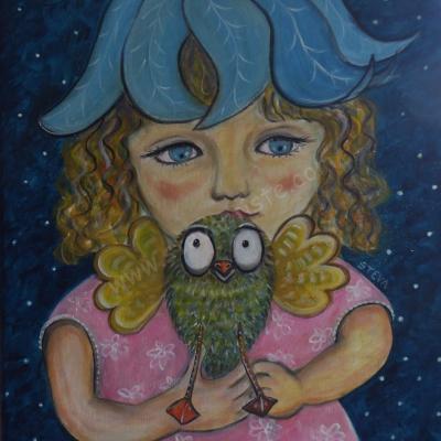 La petite fille et le poissonneau 38x46 cm 2023 1 