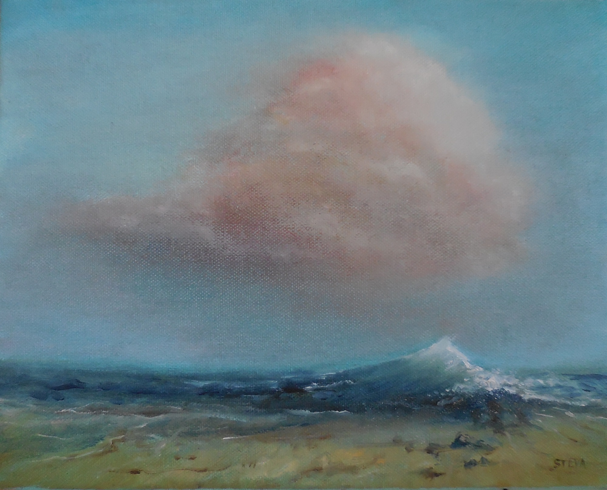 la vague et le nuage 30x24 cm (CP)