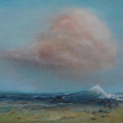 la vague et le nuage 30x24 cm (CP)