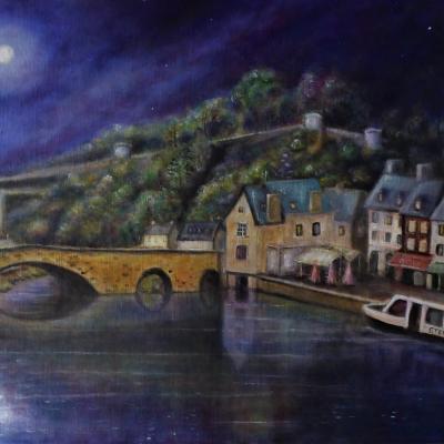 Le port de dinan a la tombee de la nuit 2021