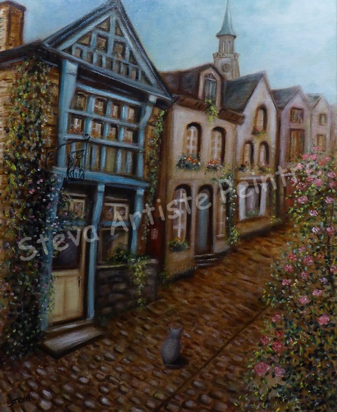 Rue du Jerzual, huile sur toile 40x50 cm Commande 2019