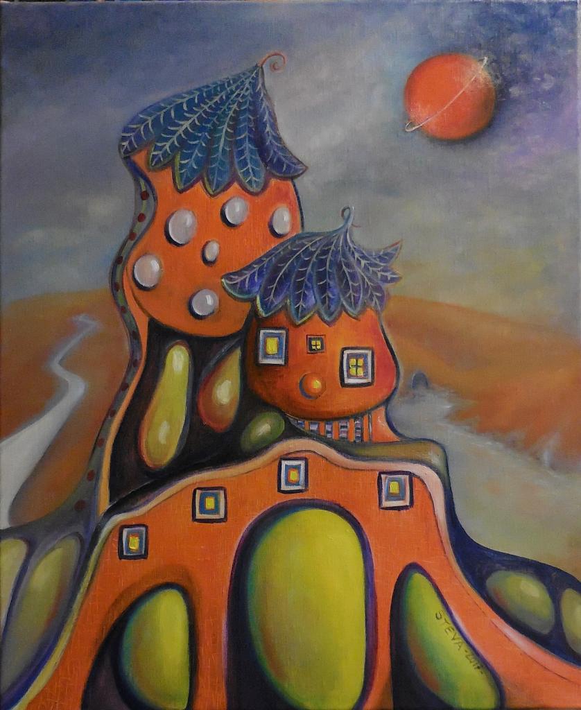 Steva's house 4 01 2016 , huile sur toile, 61 x50 cm, CP