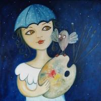 Tendresse huile sur toile 60x60 cm 2022 steva