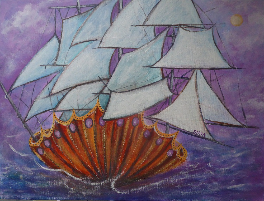 Toutes voiles dehors 30x40 cm