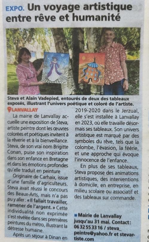 Article petit bleu expo lanvallay 16 05 2025
