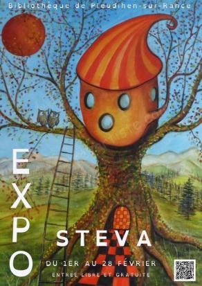 Affiche Steva expo février 2025 Bibliothèque Pleudihen-Sur-Rance