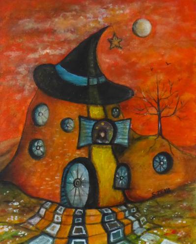 La maison de la magicienne 30x24 cm