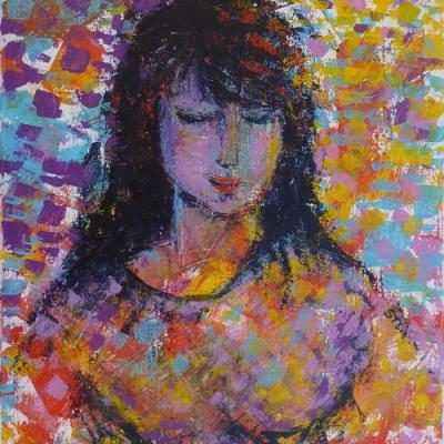 Portrait au carre d une reveuse 2016 46x38 cm resultat