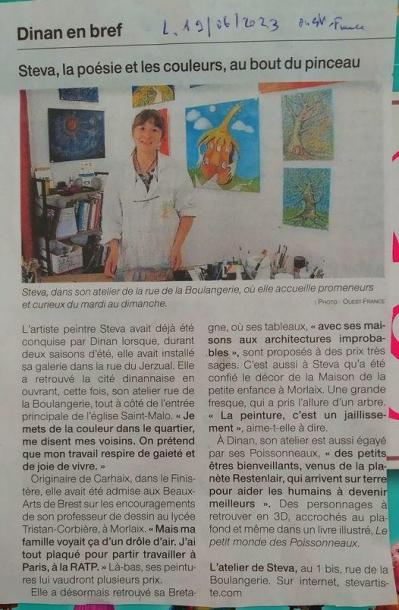 Steva atelier de dinan juin 2023 article ouest france