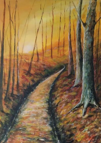 Un chemin vers la lumiere 70x50 cm oct 2023 acrylique steva